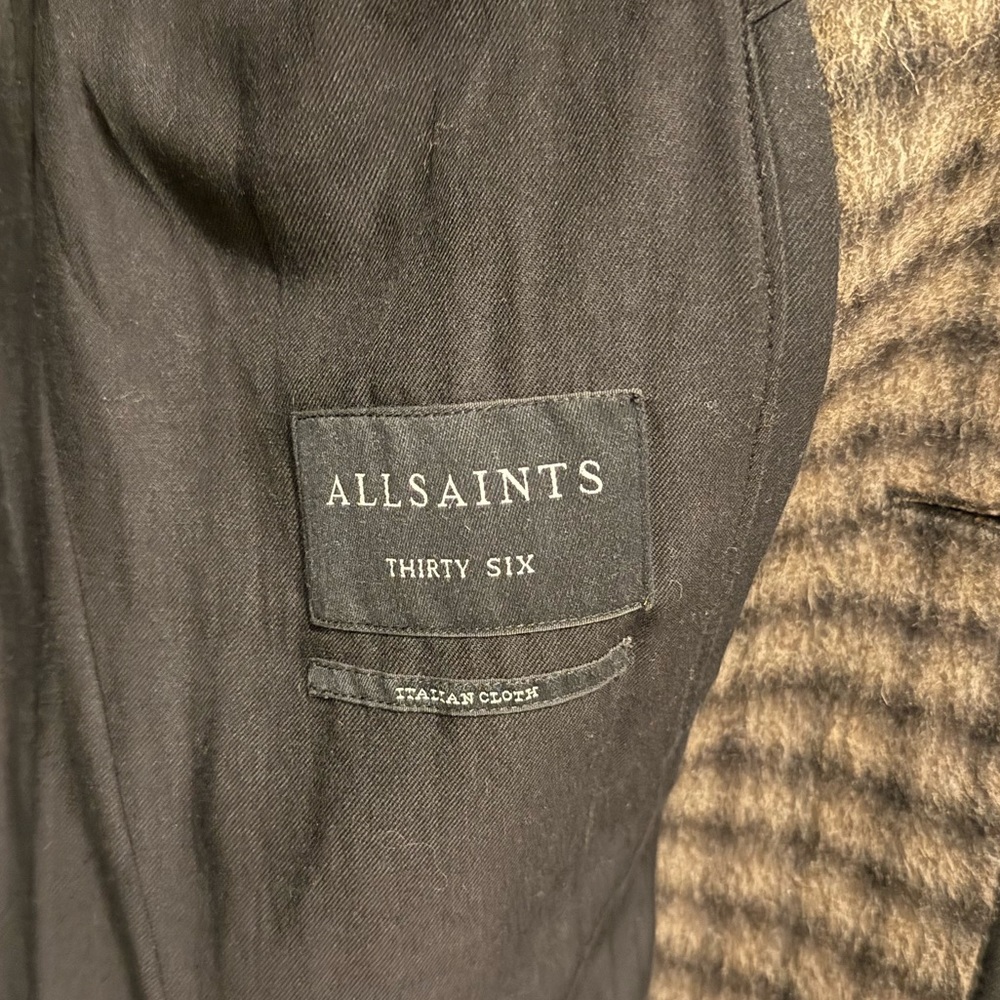 Allsaints Drumm Wool-Blend Overcoat 3/4 length Size 36 - Picture 4 of 6